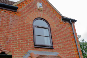close up of arched windows