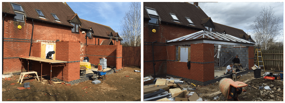 brickwork complete and roof on