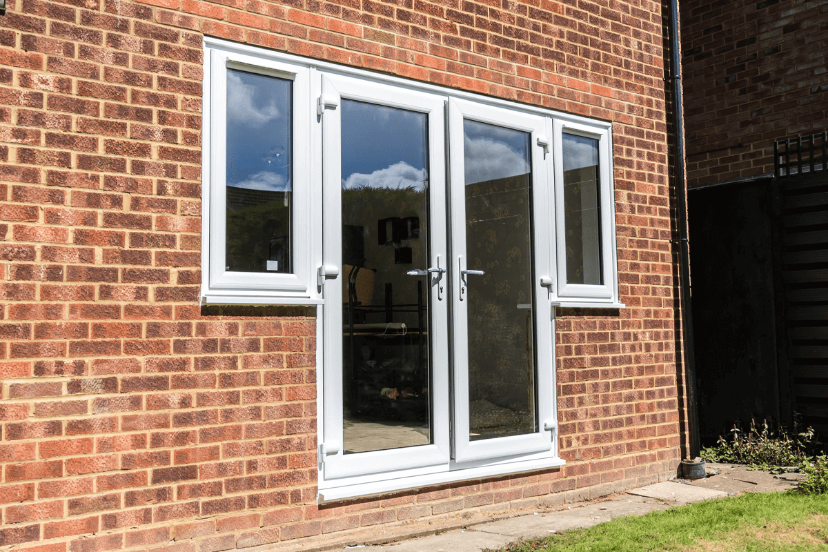 white upvc french doors