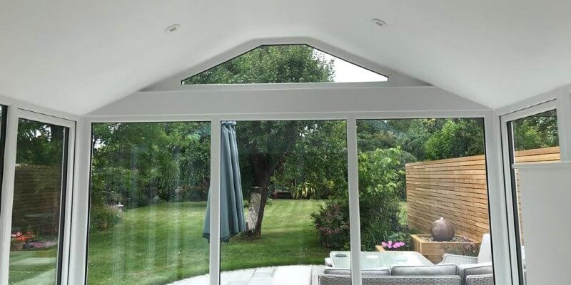 inside of tiled conservatory