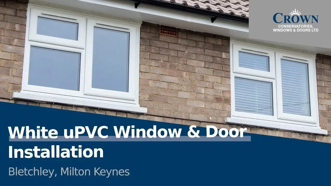 A residential property in Bletchley, Milton Keynes, featuring newly installed white uPVC windows and doors designed for security and energy efficiency.