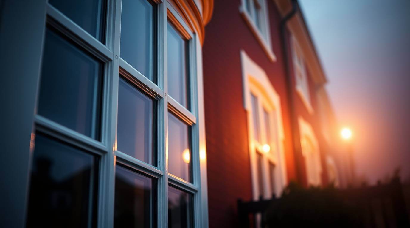 Close-up of white uPVC double-glazed sash windows on a Milton Keynes home, highlighting their sleek, energy-efficient design. This image complements the page content by showcasing the bespoke solutions Crown Windows offers to improve comfort and reduce energy bills.