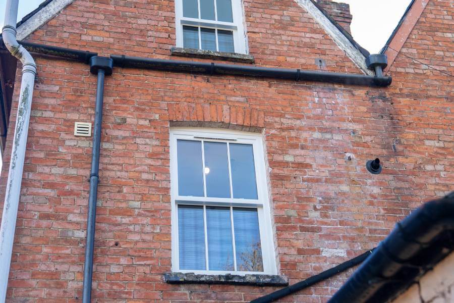 White sliding sash windows