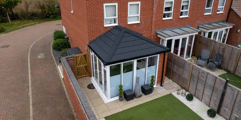 Edwardian vs Victorian Conservatory: Which Is Best For You? 1 conservatory from drone