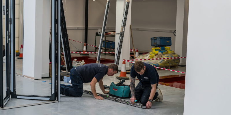 What Are Bifold Doors? 7 crown worker installing bi-fold door